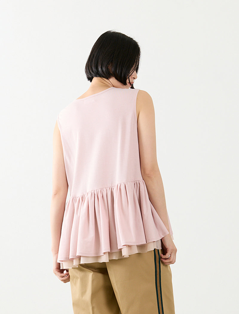 DRY COTTON JERSEY PEPLUM TEE