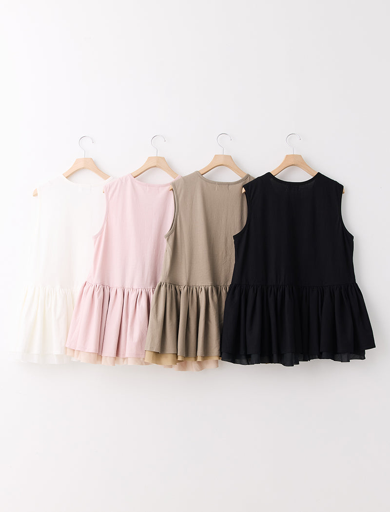 DRY COTTON JERSEY PEPLUM TEE