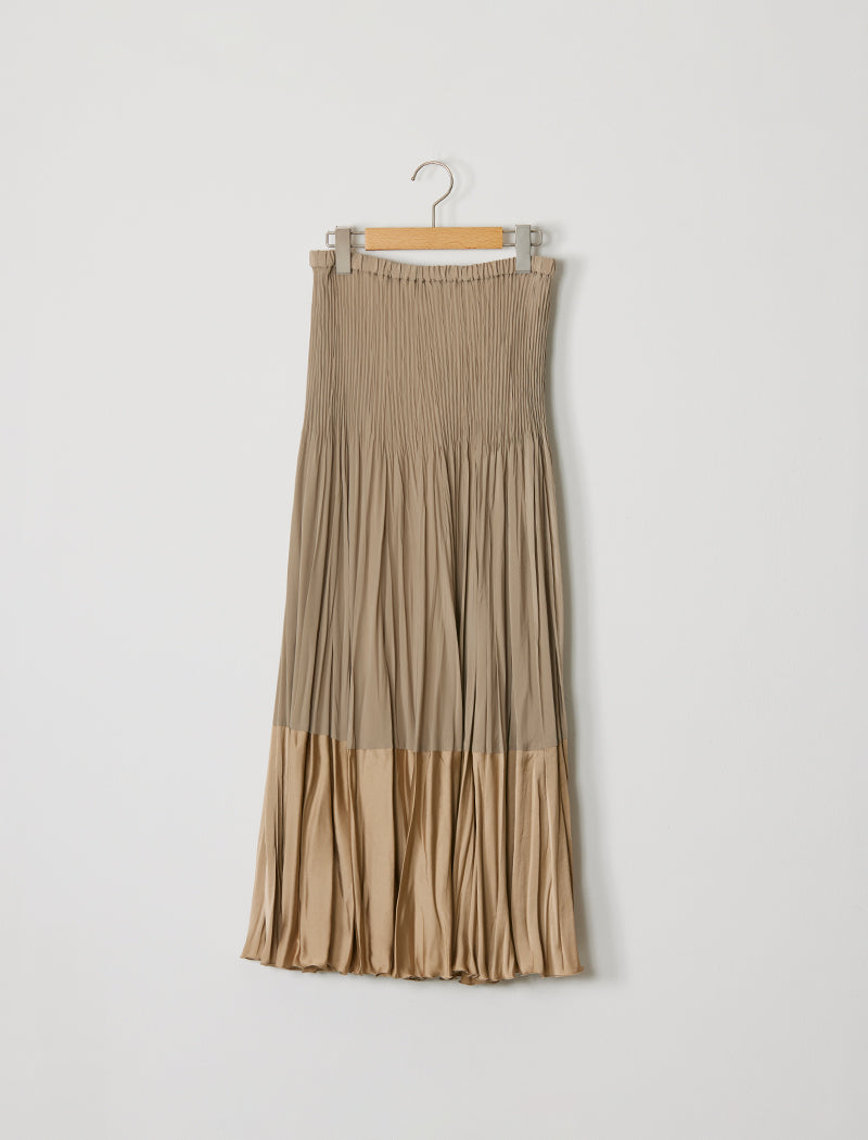 2TONES PLEATED SKIRT