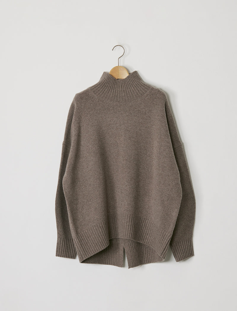 CASHMERE BLENDED MOCK-NECK TOP