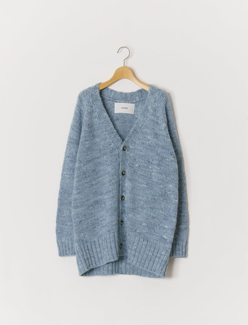 MIXED SLUB V-NECK CARDIGAN