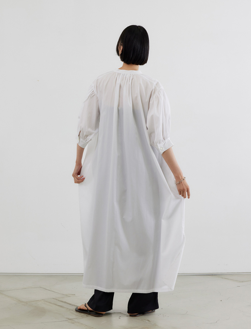 TWILL BAND-COLLAR DRESS