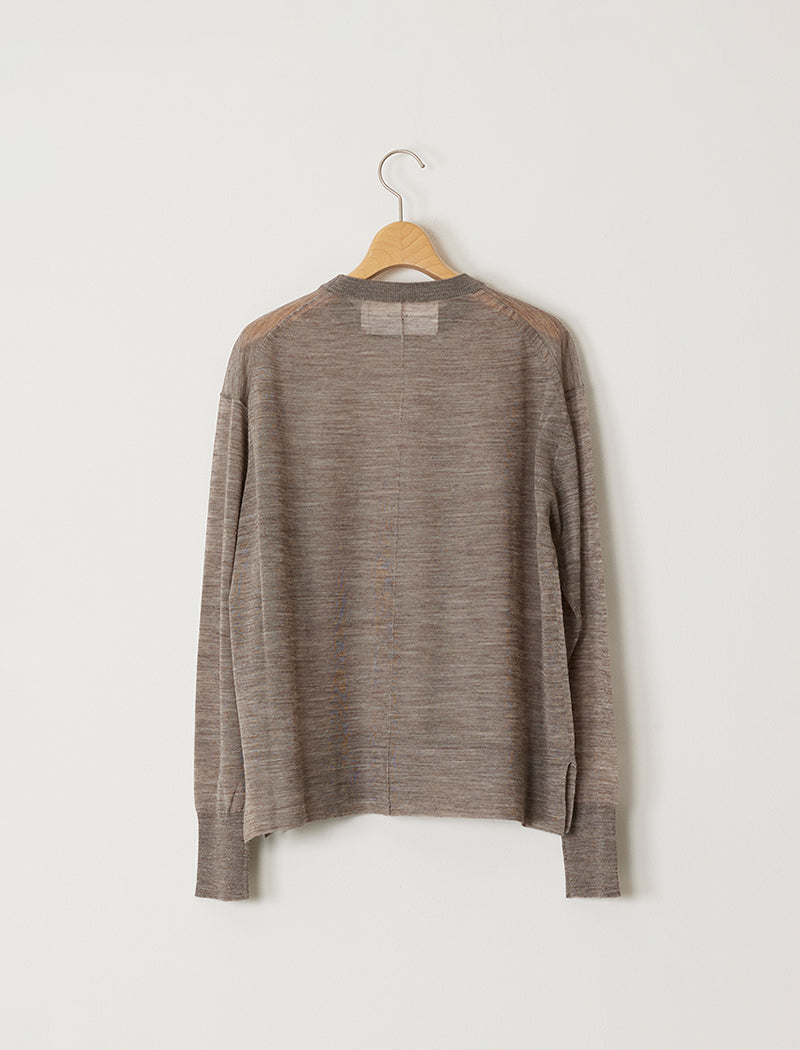 SEMI-SHEER CREW-NECK TOP