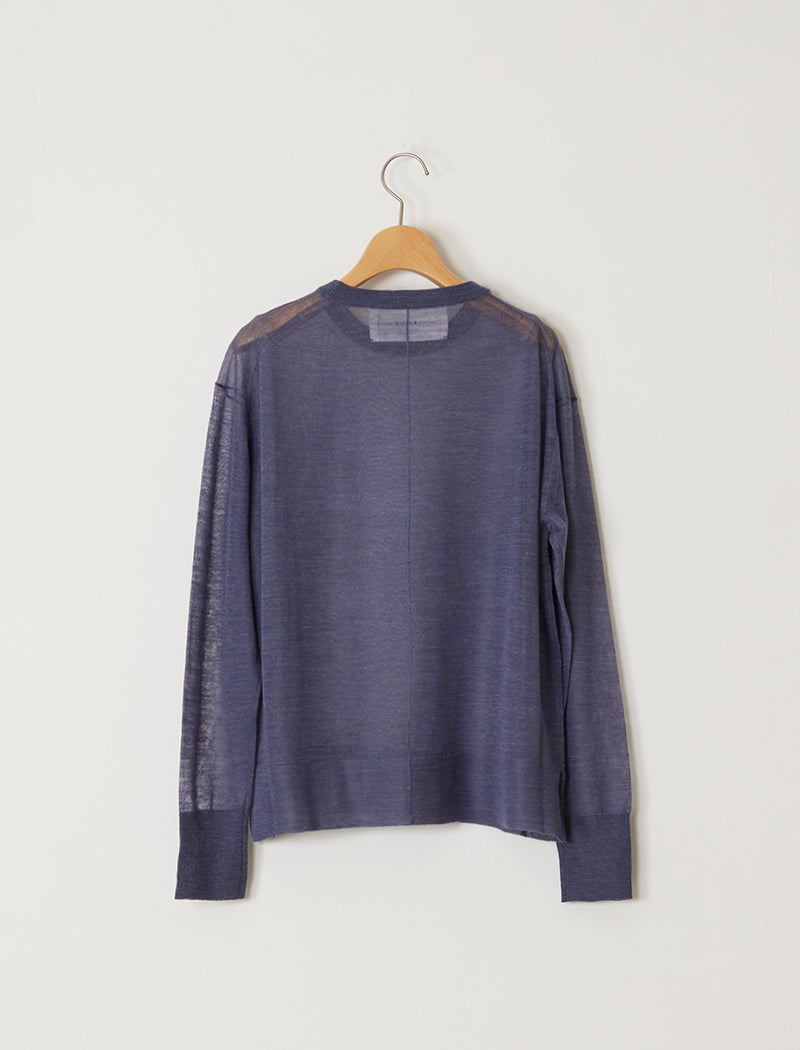 SEMI-SHEER CREW-NECK TOP