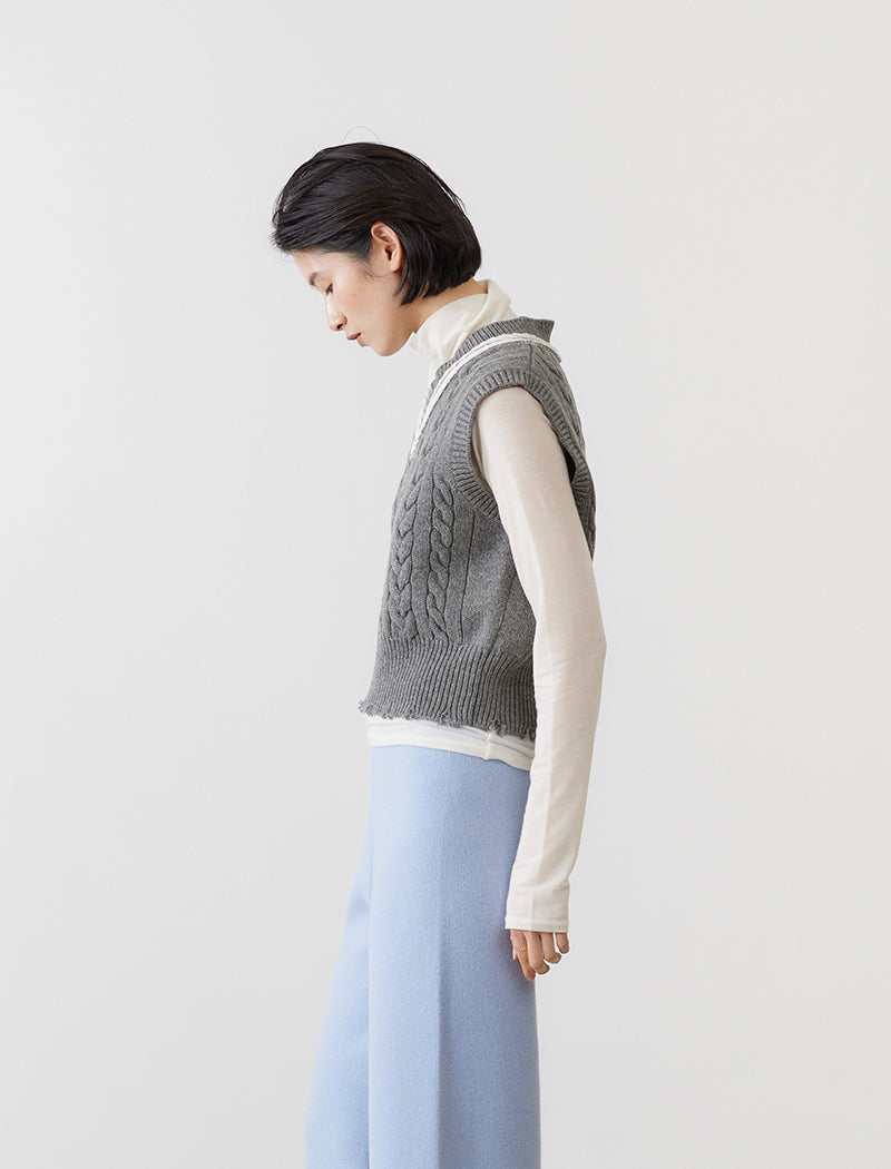 CABLE-KNIT VEST