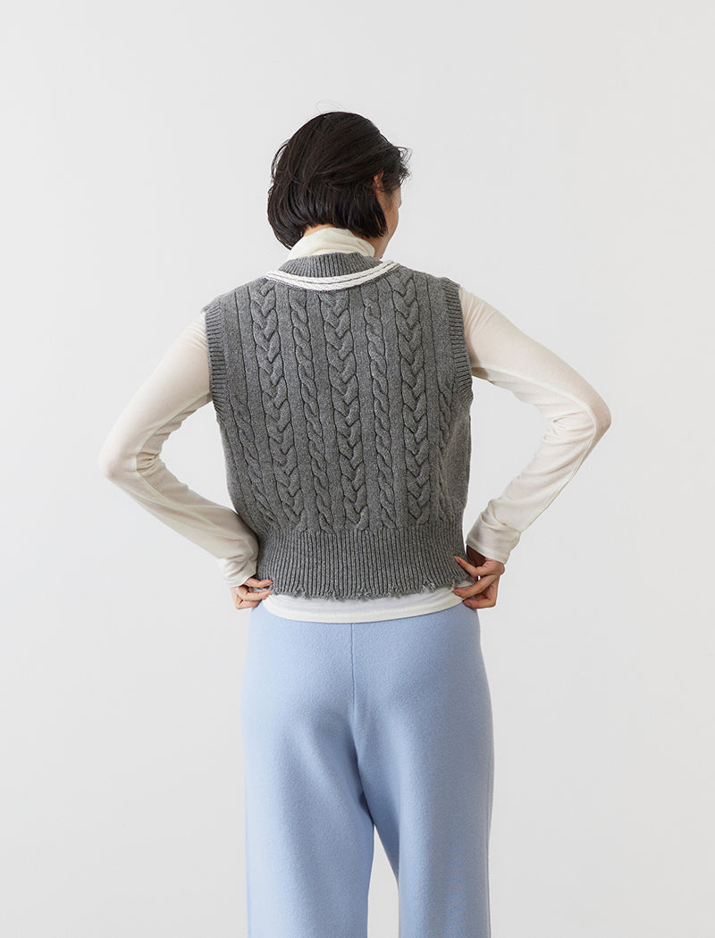 CABLE-KNIT VEST