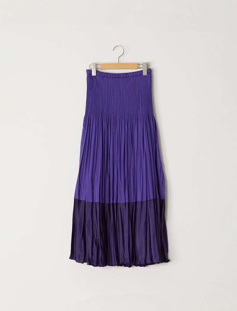TWO-TONE PLEATED SKIRT