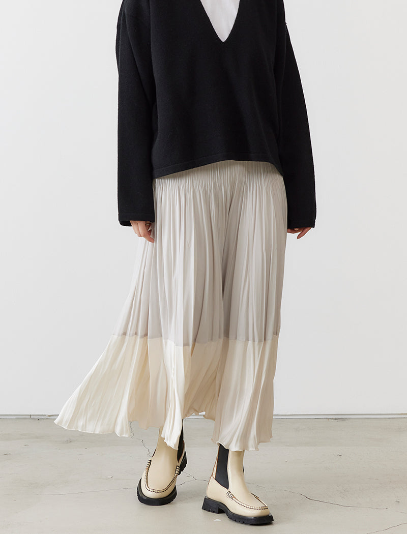TWO-TONE PLEATED SKIRT