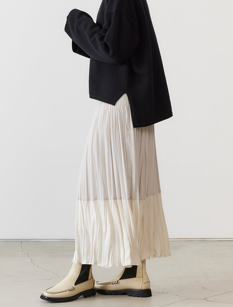 TWO-TONE PLEATED SKIRT