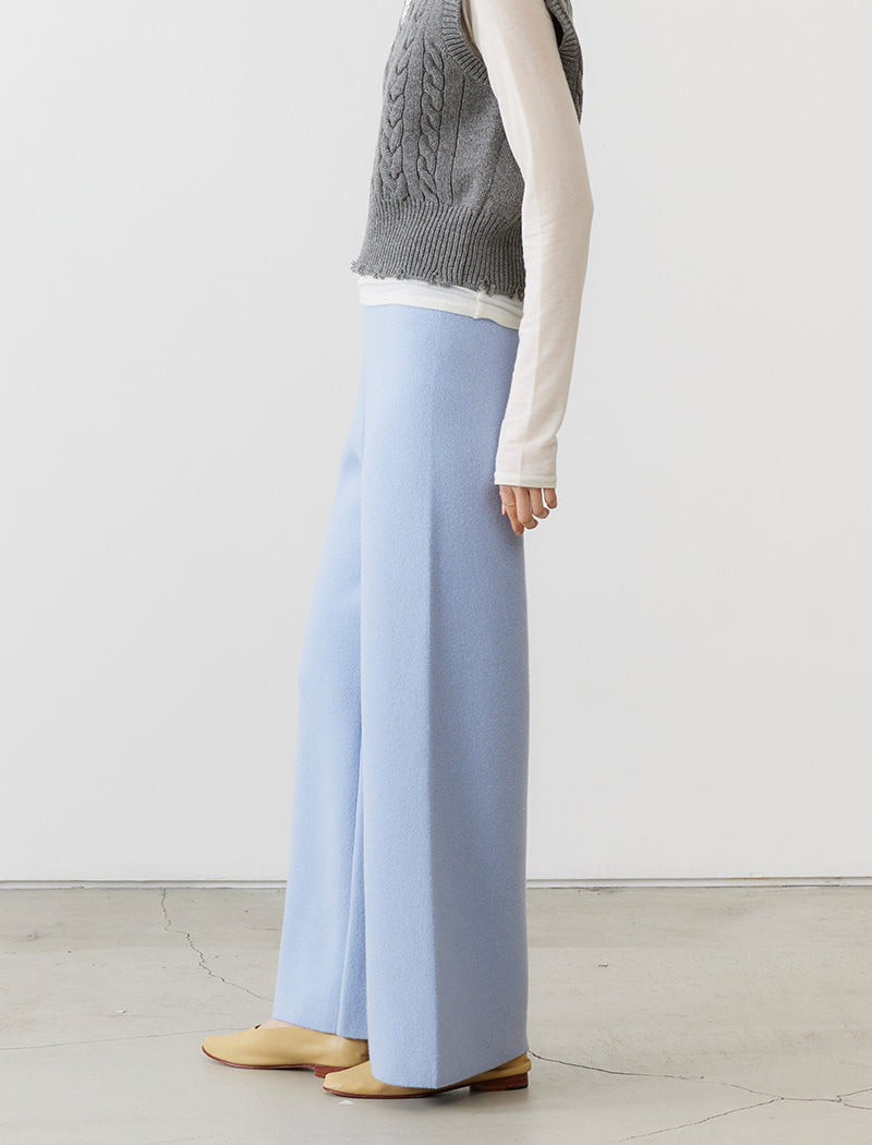 CASHMERE-BLEND WIDE-LEG PANTS