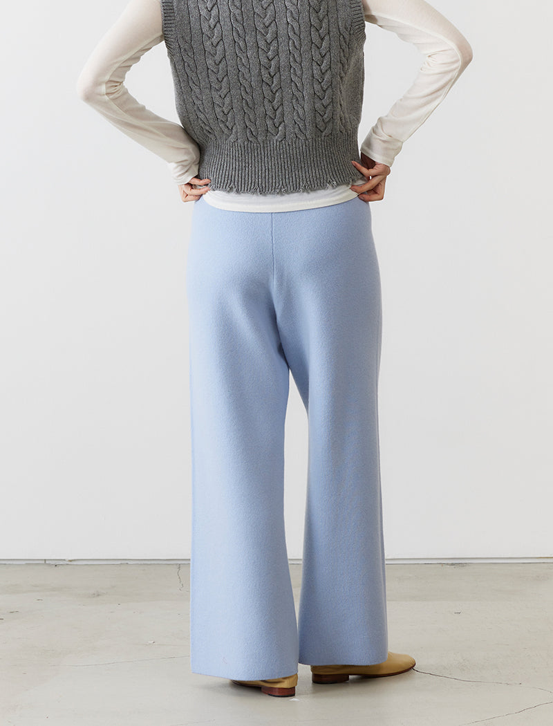 CASHMERE-BLEND WIDE-LEG PANTS