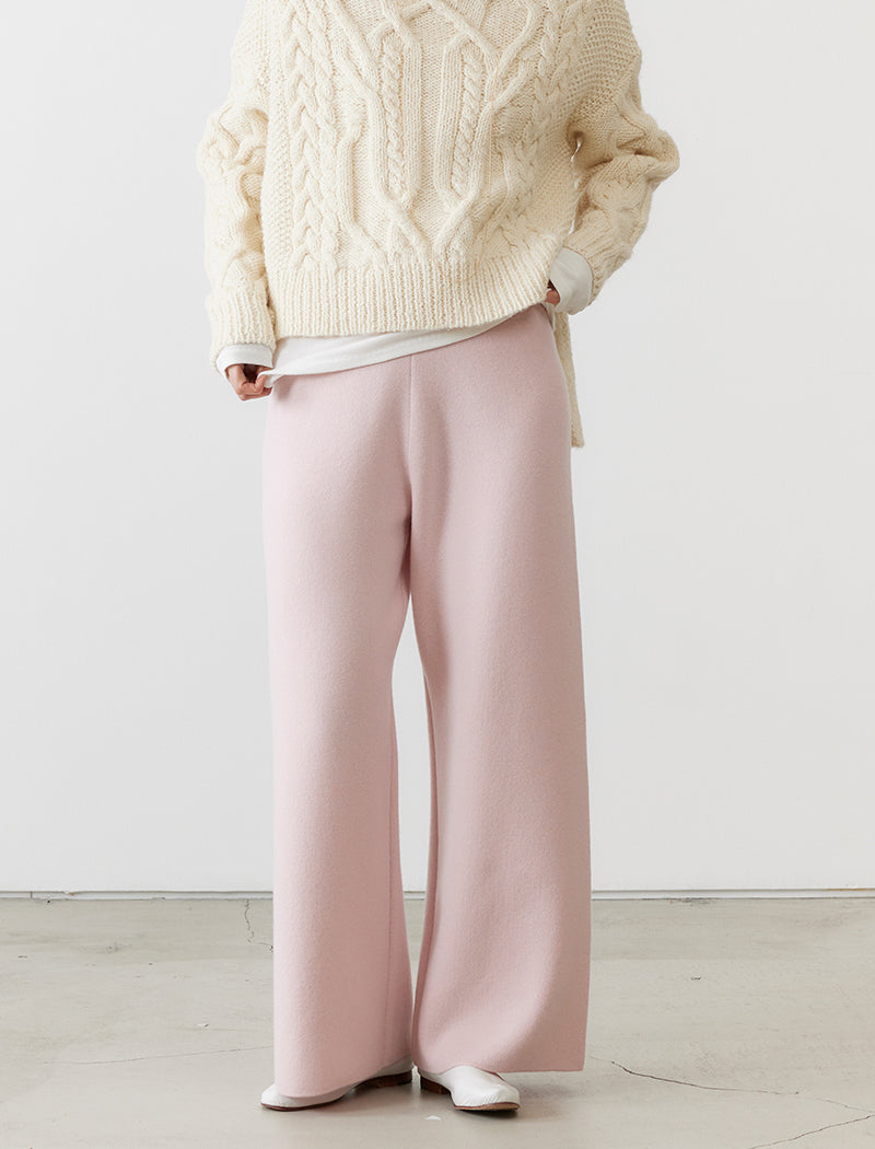 CASHMERE-BLEND WIDE-LEG PANTS