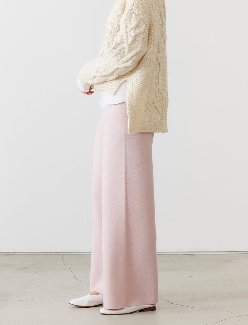 CASHMERE-BLEND WIDE-LEG PANTS