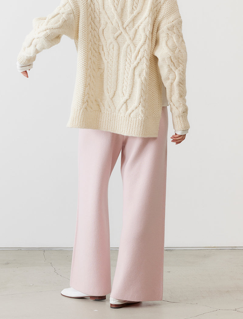 CASHMERE-BLEND WIDE-LEG PANTS