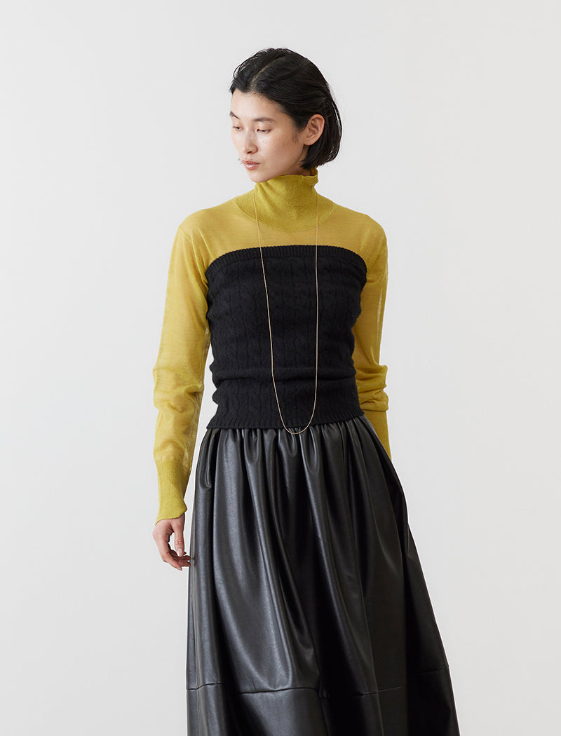 CASHMERE CABLE-KNIT BUSTIER