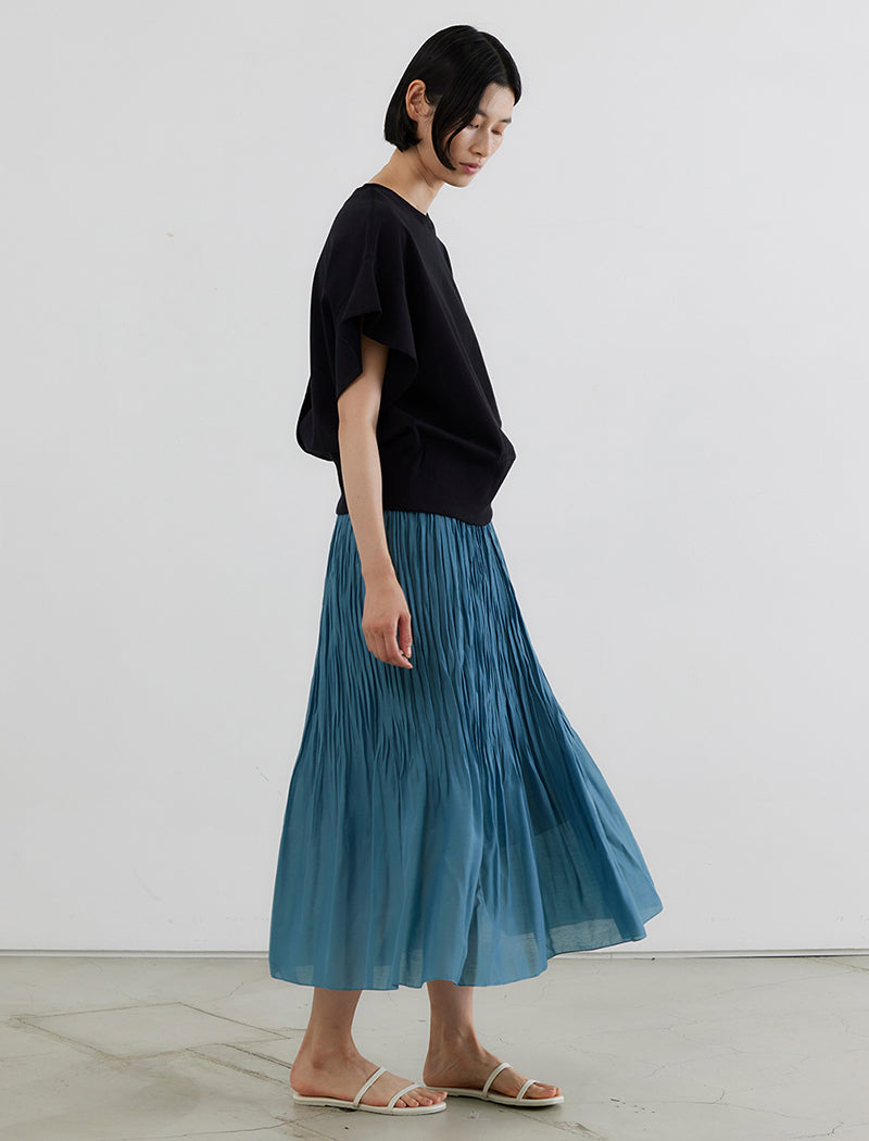 NATURAL PLEATED SKIRT