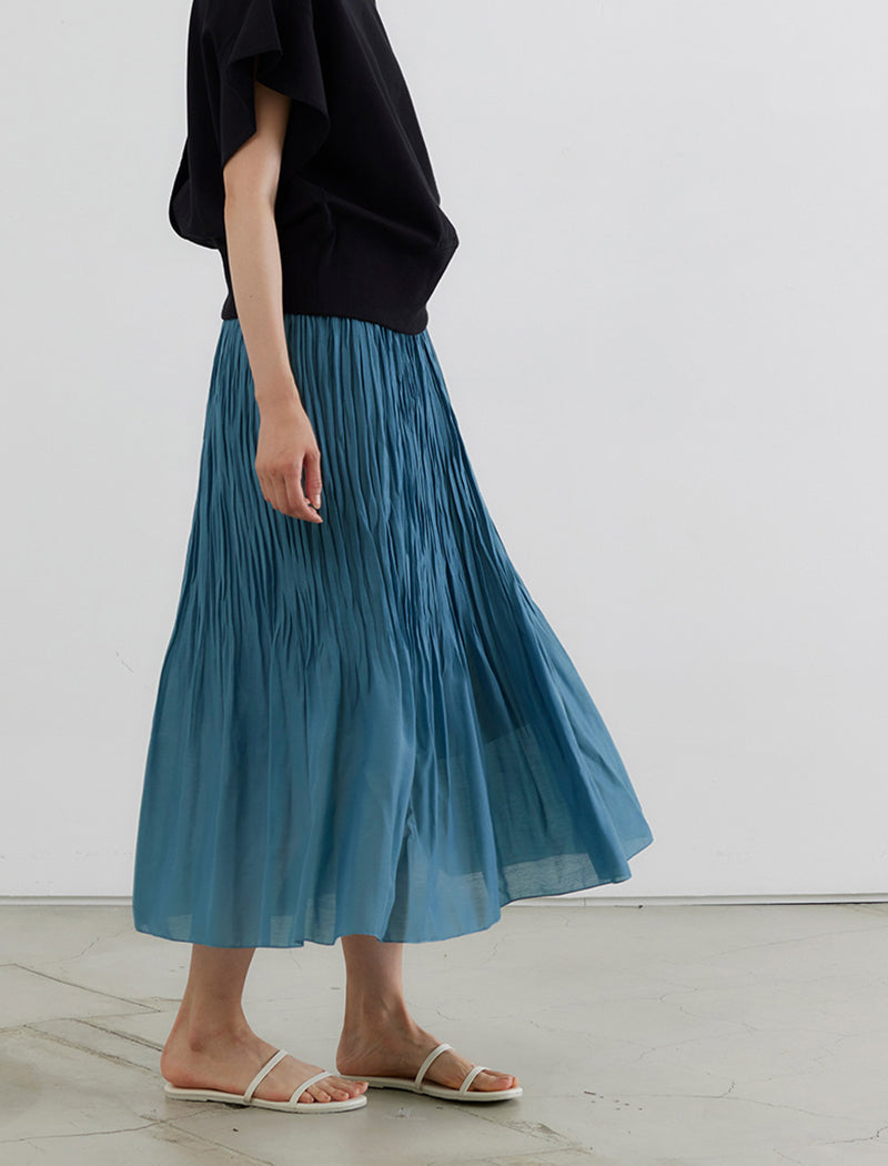 NATURAL PLEATED SKIRT