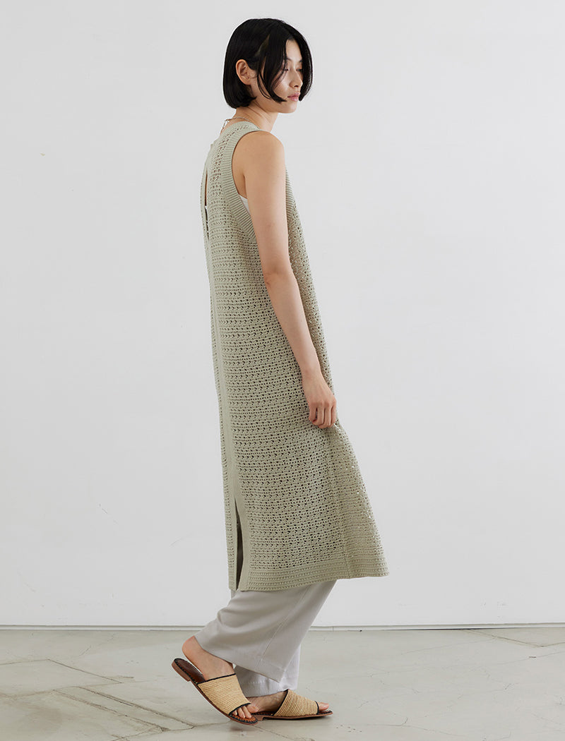 CROCHET KNIT LAYERED DRESS