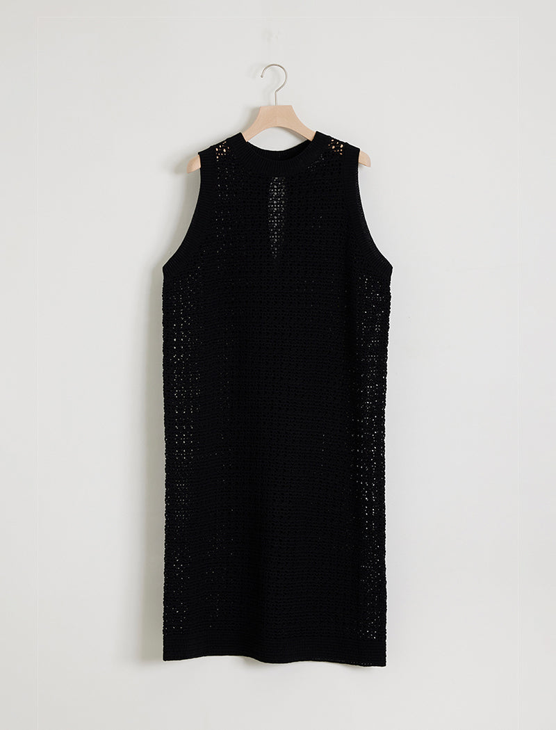 CROCHET KNIT LAYERED DRESS