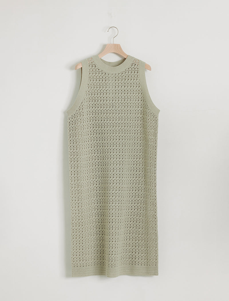 CROCHET KNIT LAYERED DRESS
