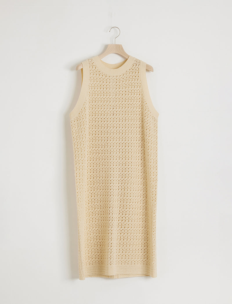 CROCHET KNIT LAYERED DRESS