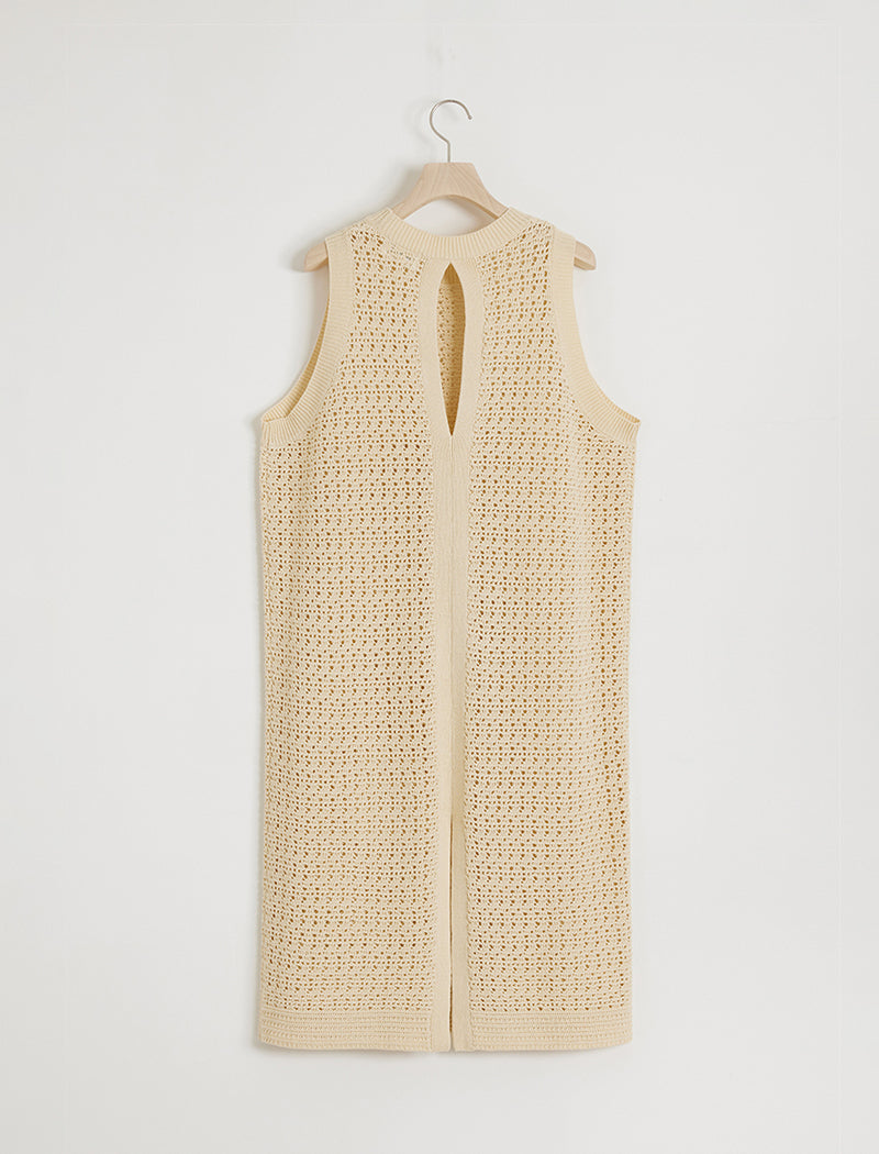 CROCHET KNIT LAYERED DRESS