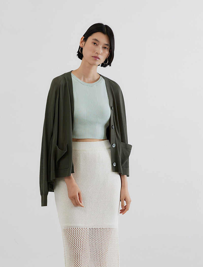 ICE COTTON FLARED CARDIGAN