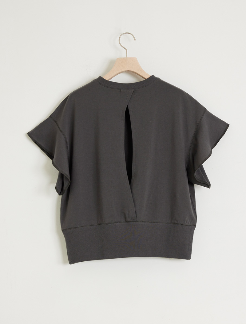 FRENCH TERRY FLARED SLEEVE TOP