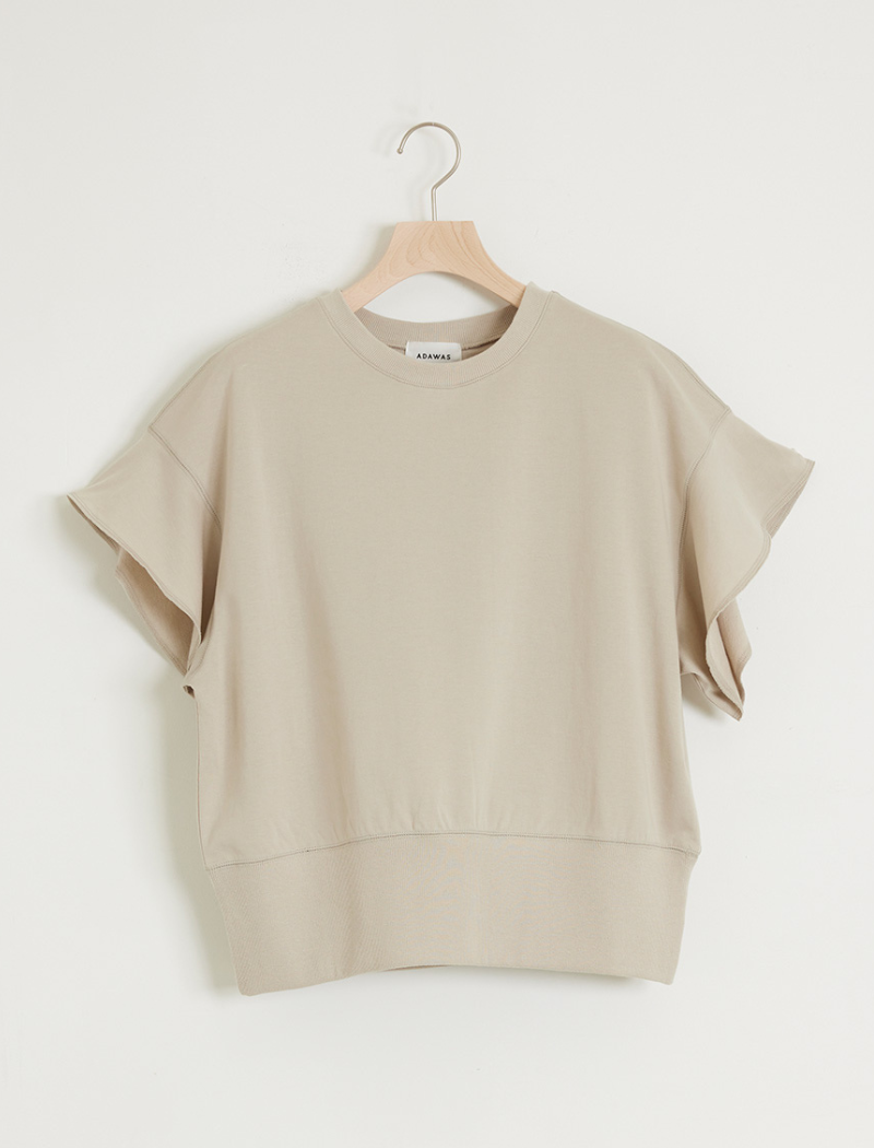 FRENCH TERRY FLARED SLEEVE TOP