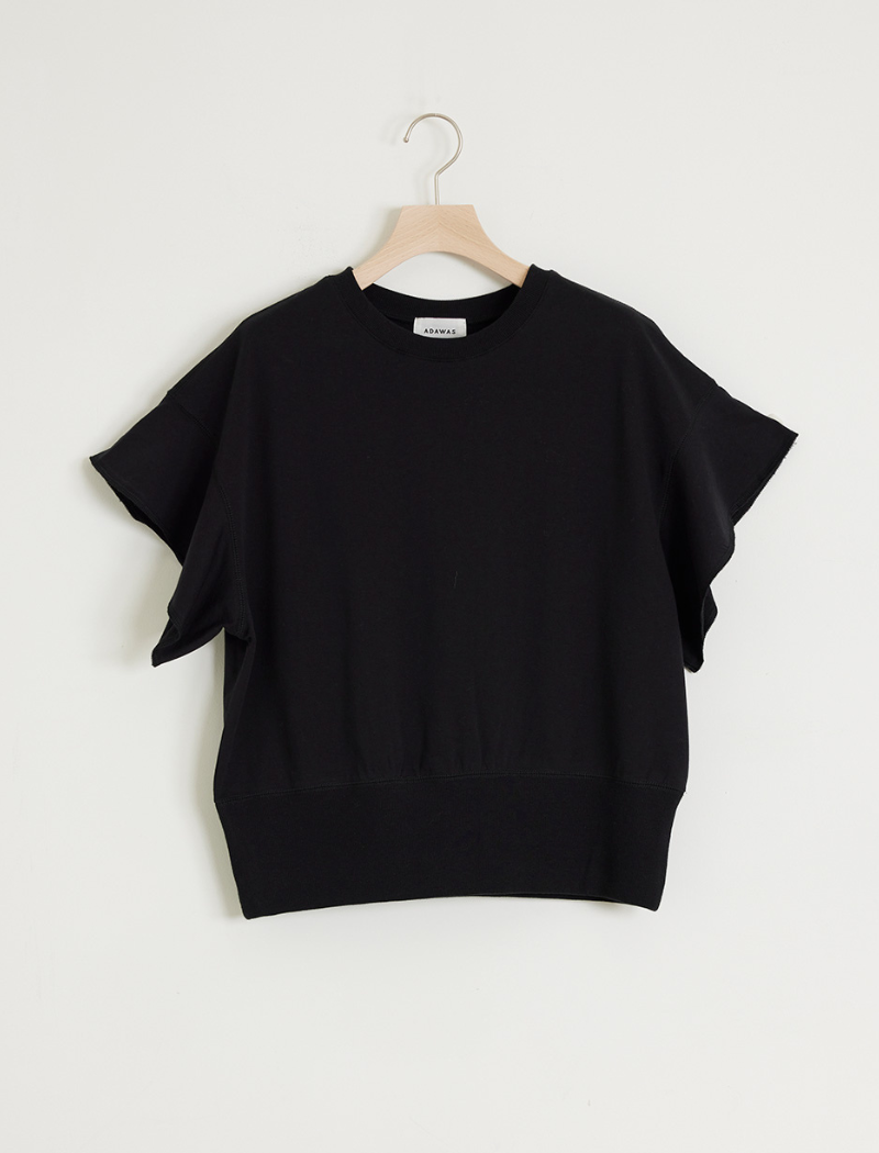 FRENCH TERRY FLARED SLEEVE TOP
