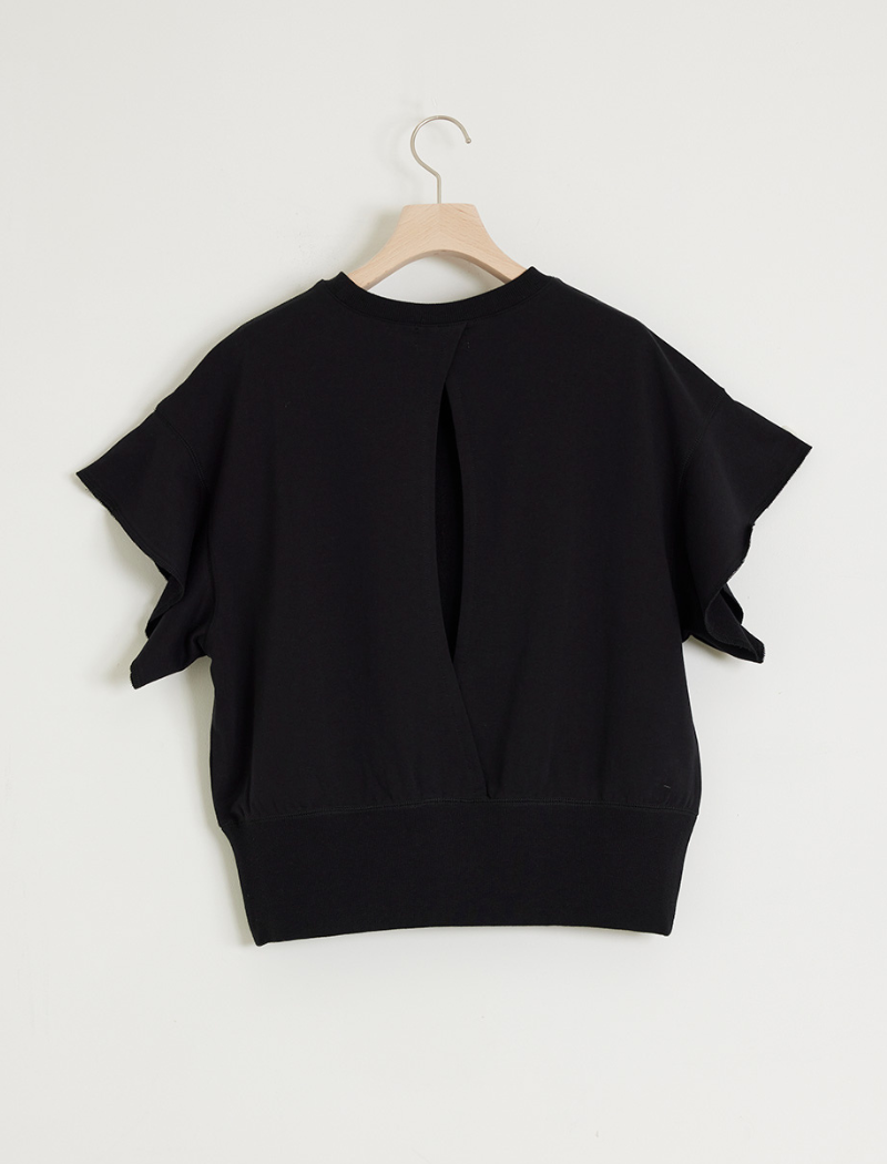 FRENCH TERRY FLARED SLEEVE TOP