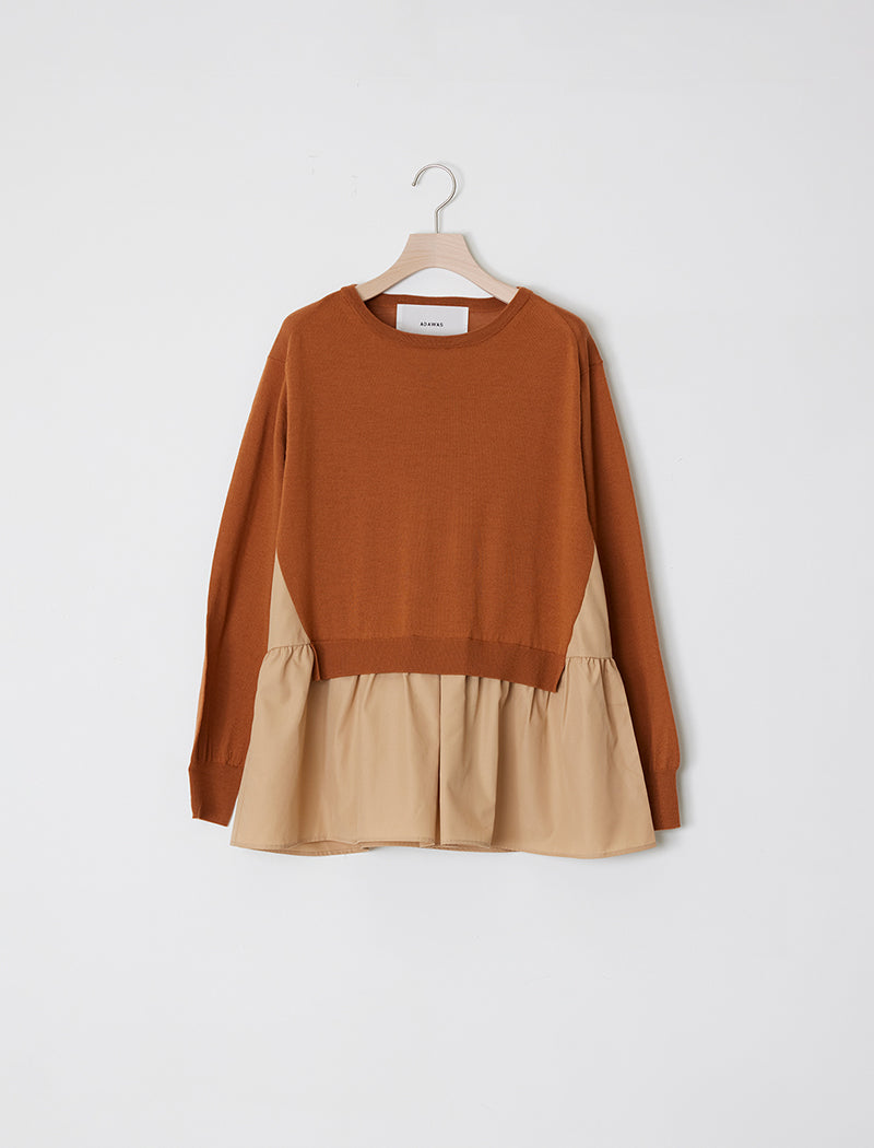 LIGHT WOOL LAYERED WOVEN TOP