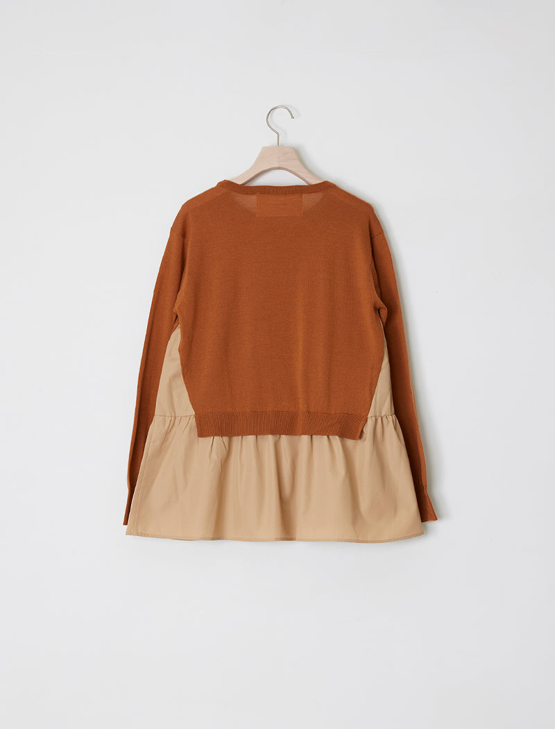 LIGHT WOOL LAYERED WOVEN TOP