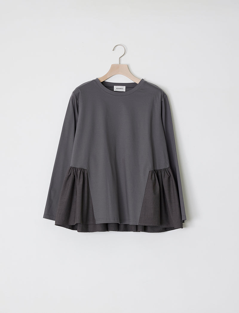 SMOOTH JERSEY GATHERED TOP