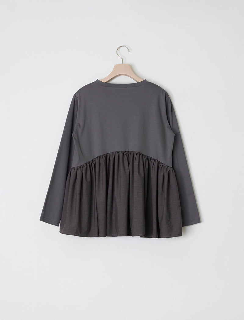 SMOOTH JERSEY GATHERED TOP