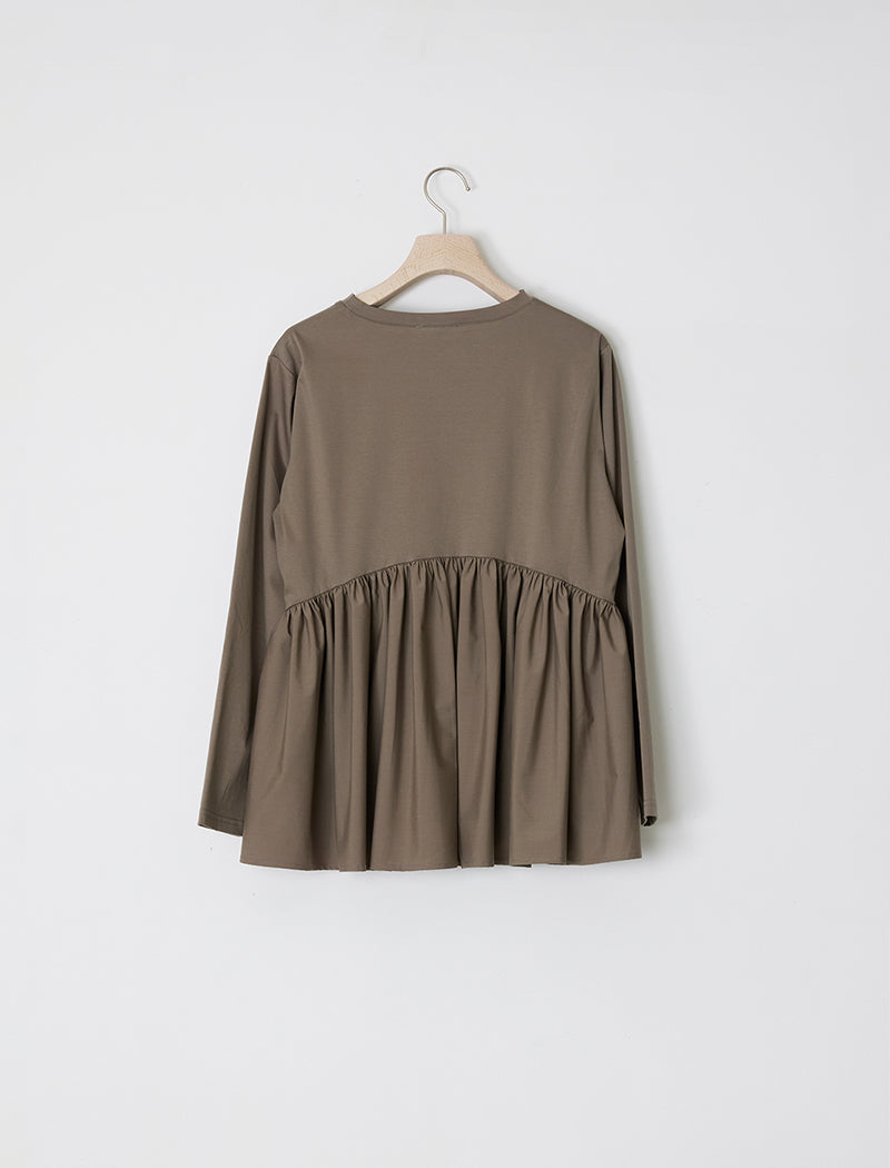 SMOOTH JERSEY GATHERED TOP