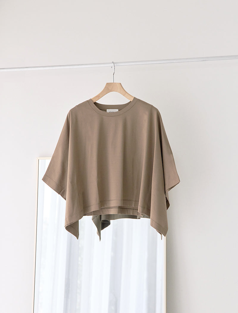 COMPACT COTTON JERSEY PONCHO TEE
