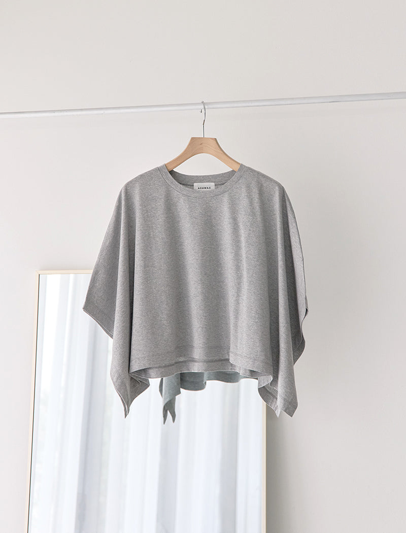 COMPACT COTTON JERSEY PONCHO TEE