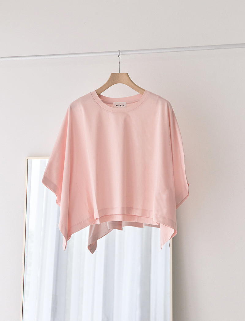 COMPACT COTTON JERSEY PONCHO TEE