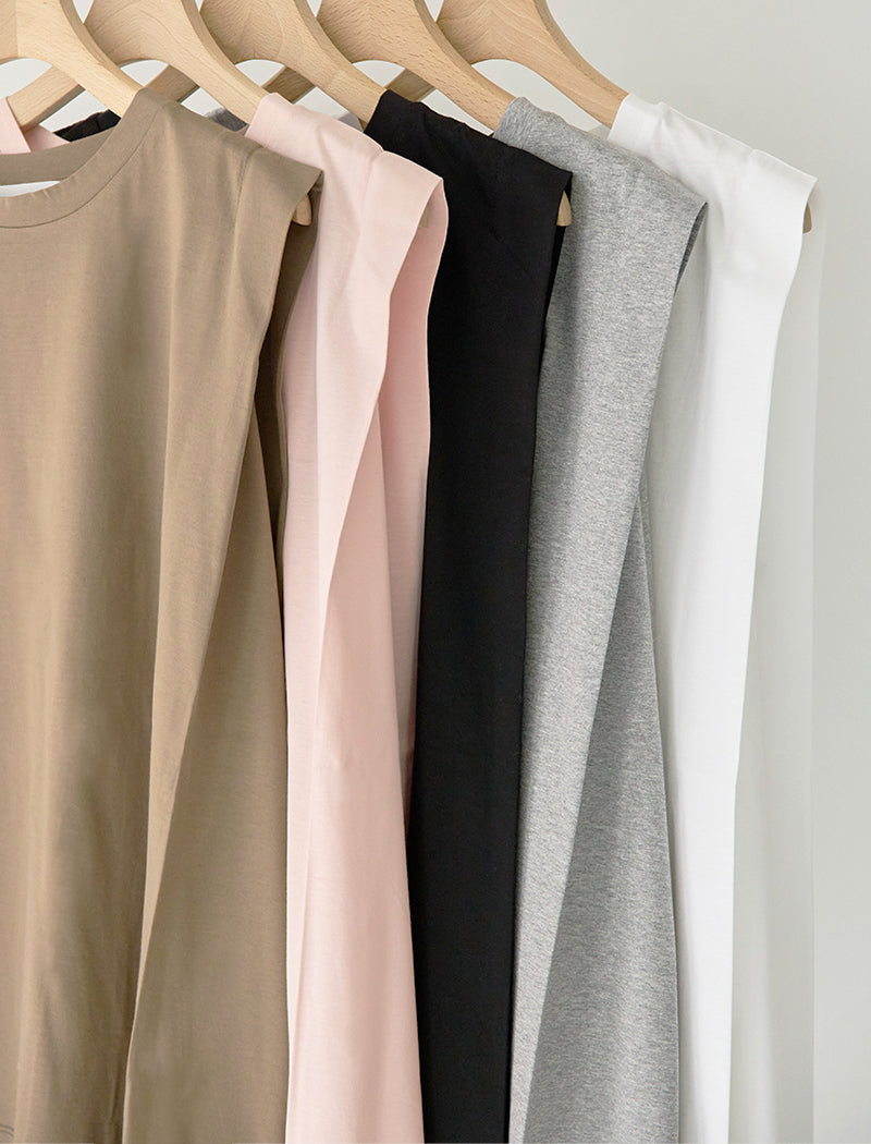 COMPACT COTTON JERSEY SLEEVELESS TOP