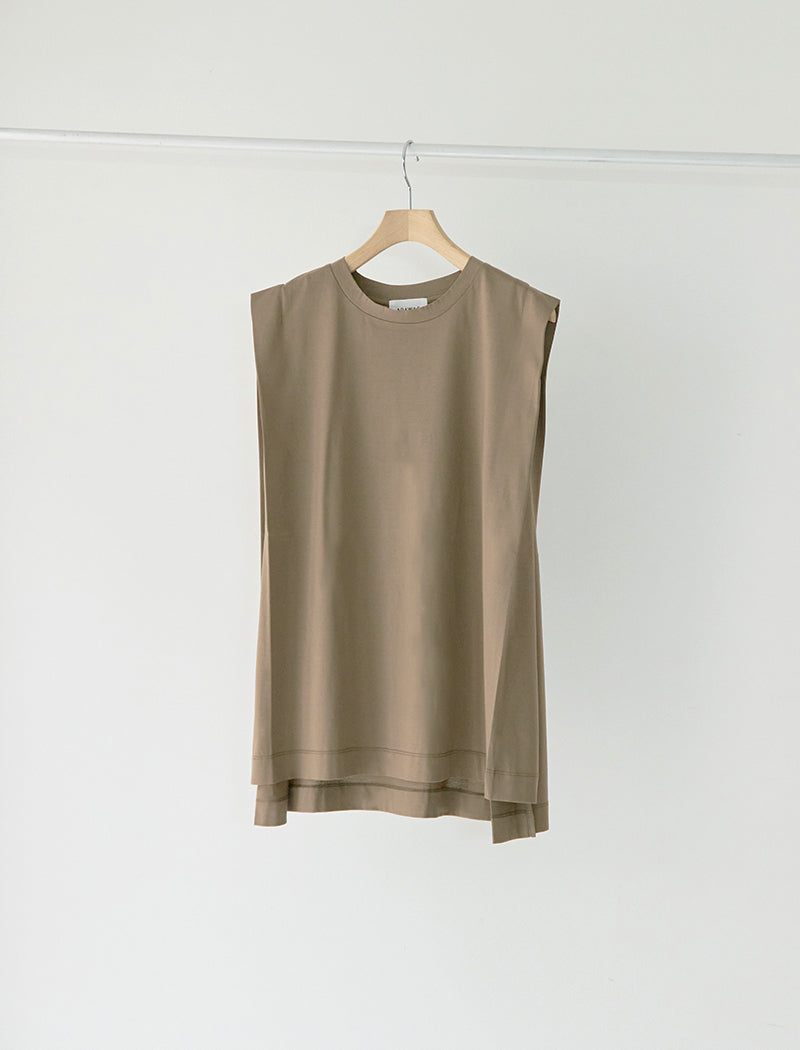 紧密棉质针织无袖上衣