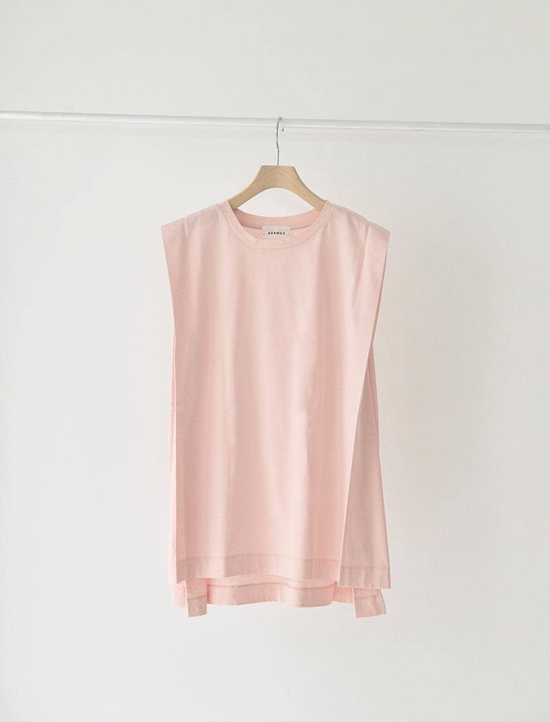 紧密棉质针织无袖上衣