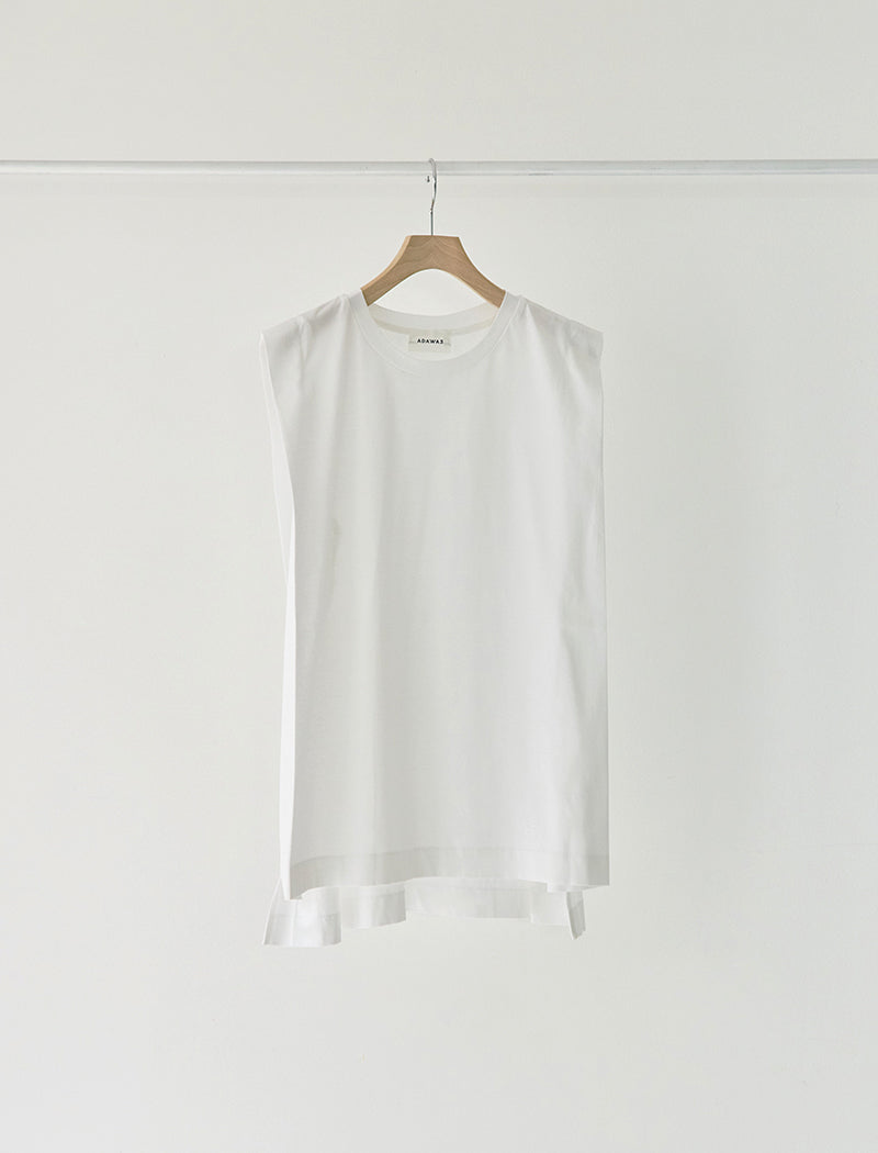 紧密棉质针织无袖上衣