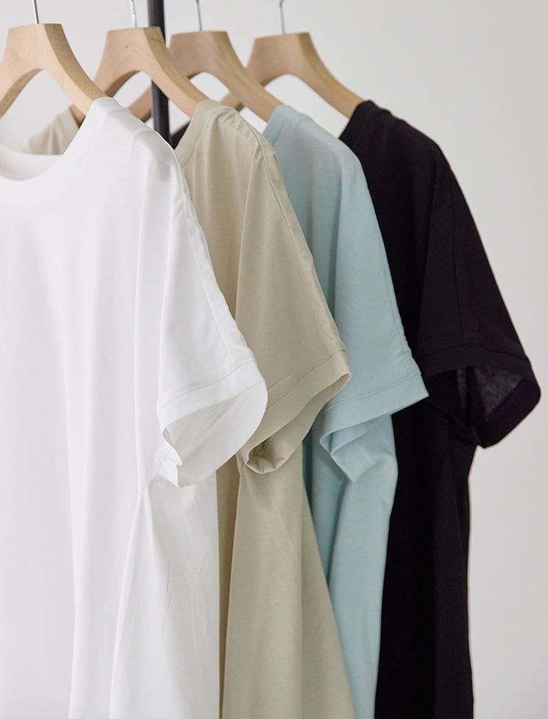 HIGH-TWIST COTTON JERSEY FLARED TEE