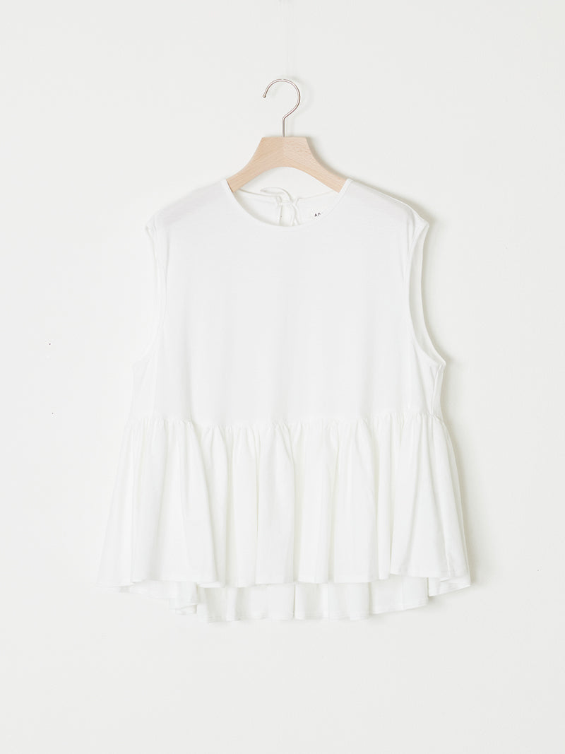 HIGH-TWIST COTTON JERSEY GATHERED TEE