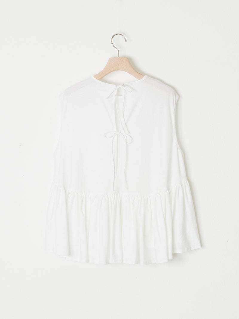 HIGH-TWIST COTTON JERSEY GATHERED TEE