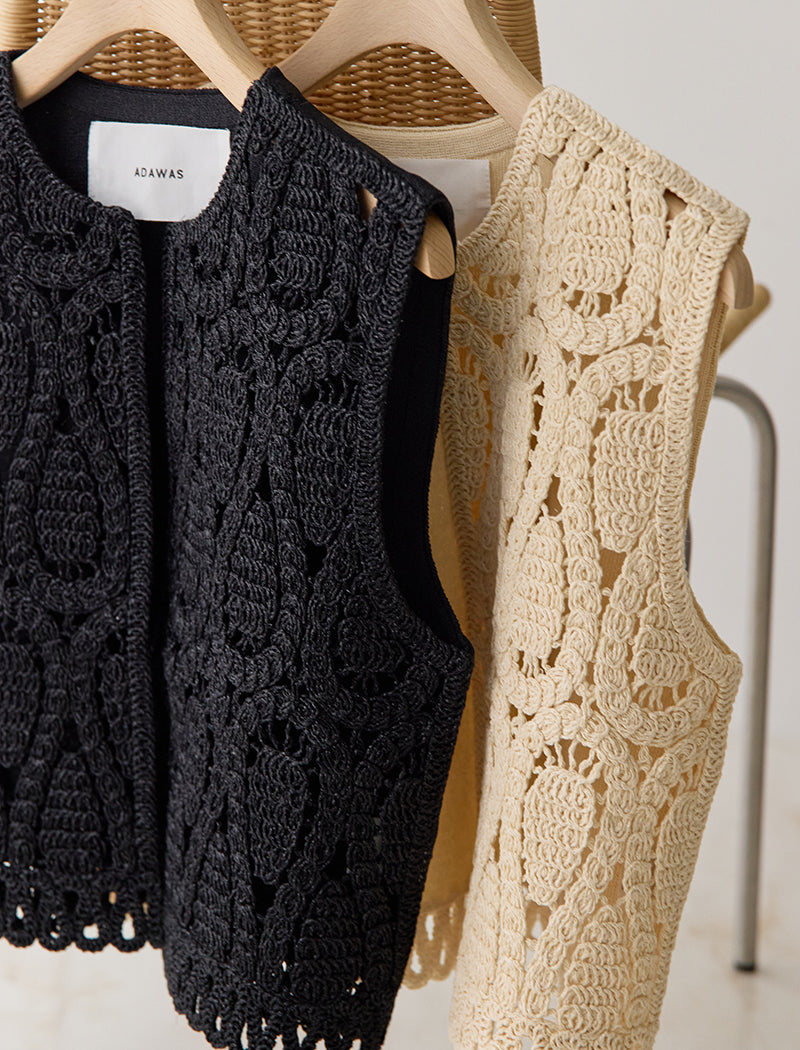 ADAWAS アダワス LOOP KNITTED VEST 別注品 金ボタン ADAWAS（アダワズ）の「【 ADAWAS / アダワス 】LOOP KNITTED VEST