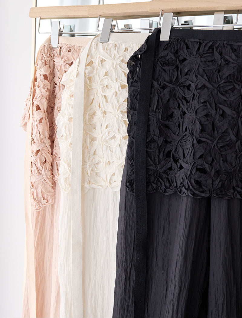 TAPE EMBROIDERY TWO-PIECE TROUSER SET