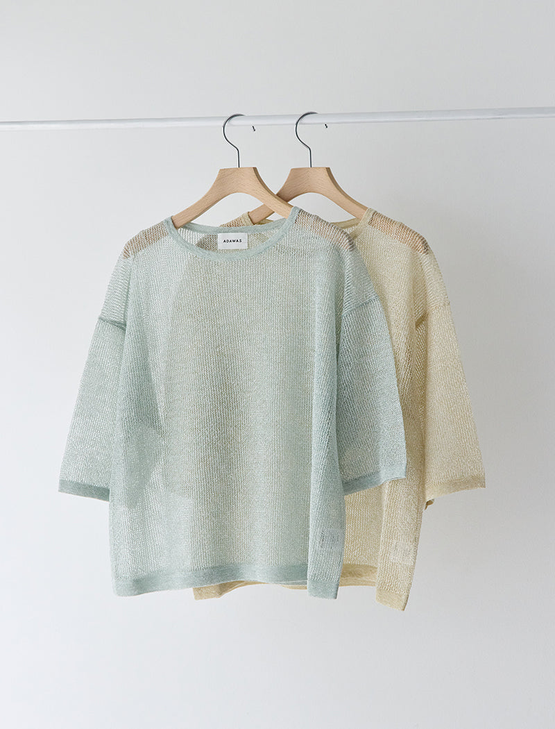 OPEN-KNIT SEMI-SHEER TEE