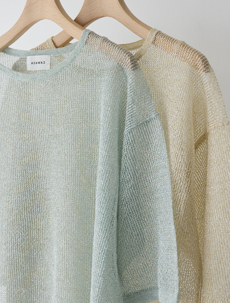 OPEN-KNIT SEMI-SHEER TEE